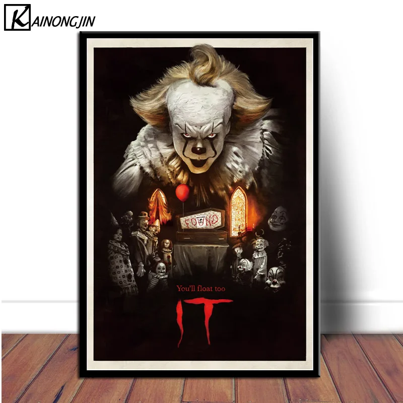 New 2017 IT Movie Pennywise Custom Poster Print Art Decor T-760 