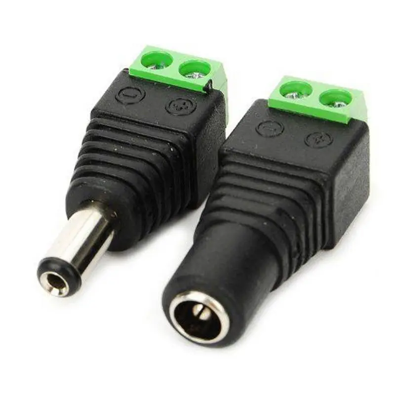10 pcs Male Female 2.1x5.5mm DC Power Plug Jack Adapter Wire Connector