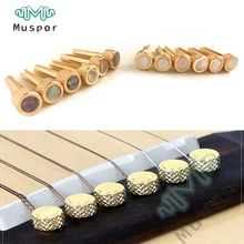 6 шт. латунная Акустическая гитара мост шпильки точечная отметка Абалон инкрустация части струнные гвозди и колышки