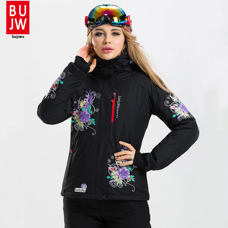 Women cotton snowboard jacket skiing winter waterproof Splice