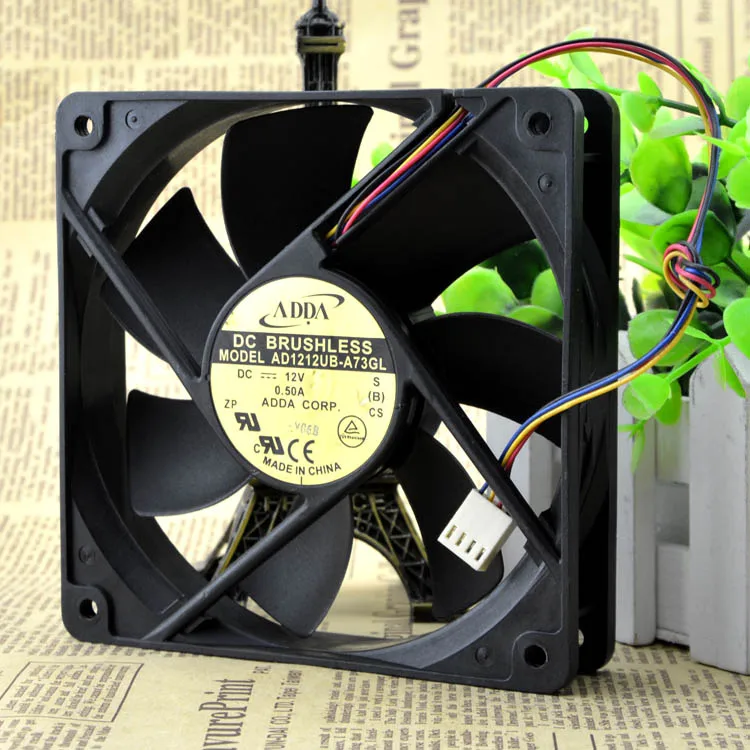 ADDA AD1212UB A73GL 12025 120*120*25 мм 12 см DC 12V 0.50A 4пр контроль температуры вентилятор