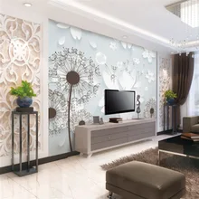 Пользовательские 3D печать ткани и текстильные обои для фотообои матовый шелк для гостиной цветы китайский Одуванчик наивысшего качества