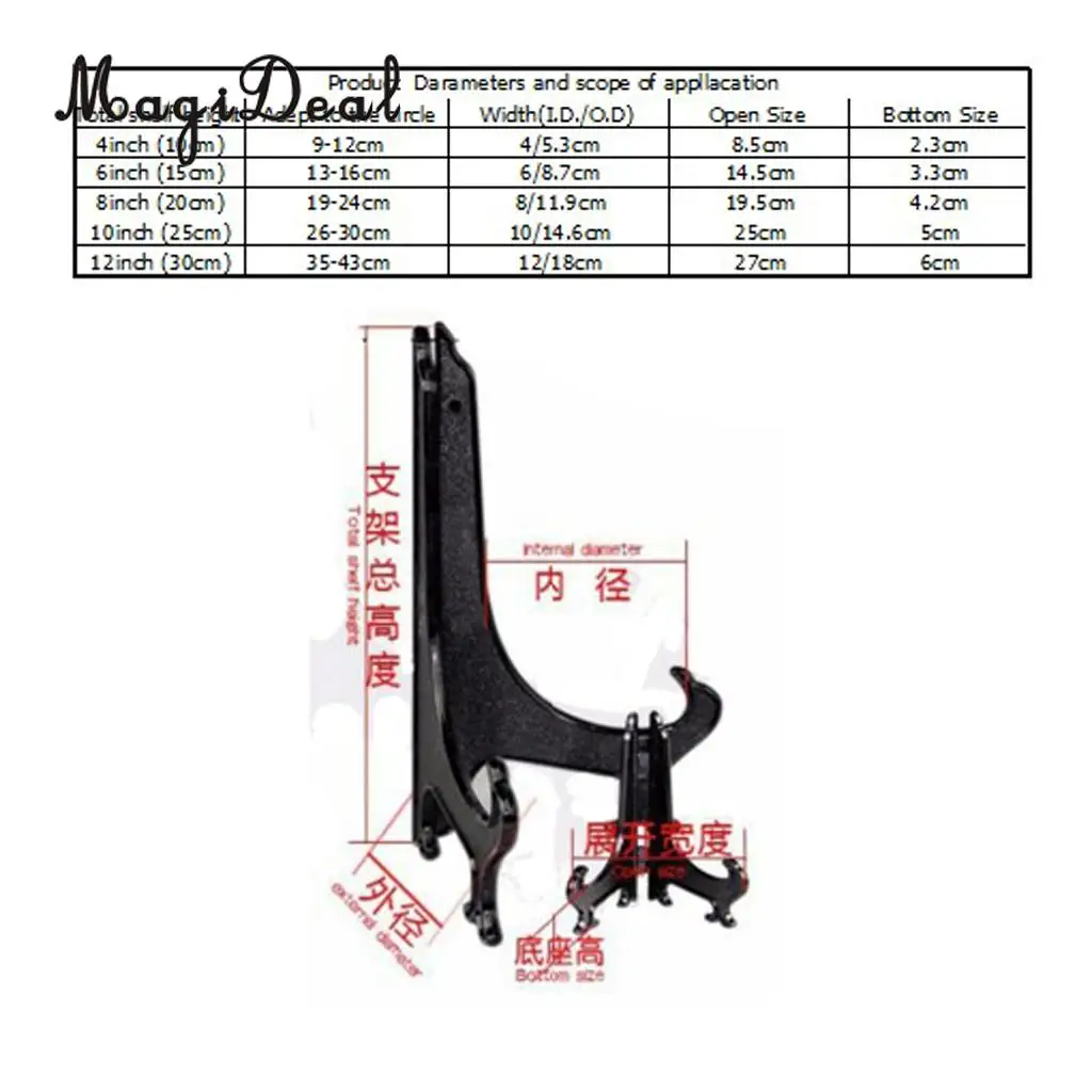 5pcs 4''-12'' Display Stand Black Easels Plate Display Photo Holder Stand Displays Picture Frames Cookbooks Decorative Plates