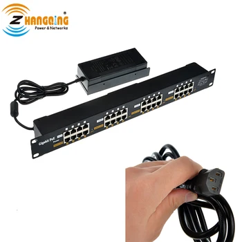 

Security Passive PoE Injector Gigabit 16 Port PoE Panel 802.3af/at "19 1U" With 48V 120W Power Supply For IP Camera IP Phone