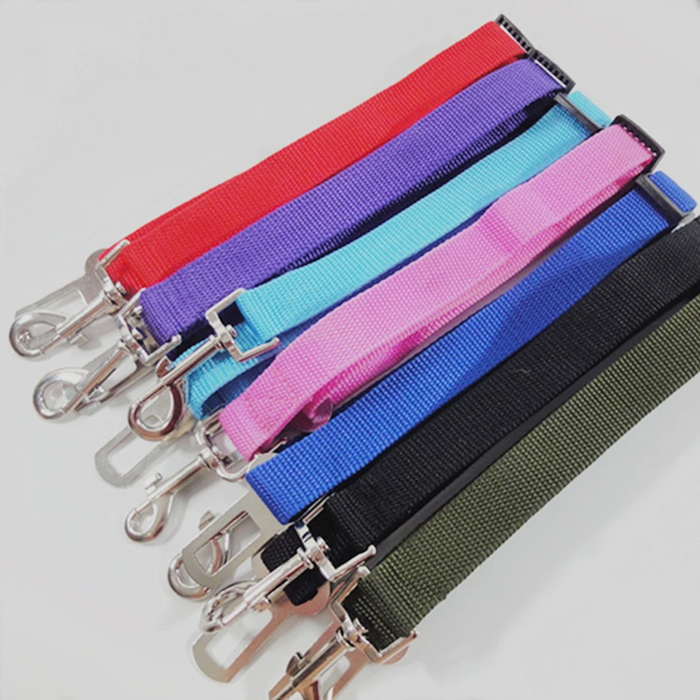 Adjustable Dog Safety Protector Belt Travel Solid Restrain Pet Cat Vehicle Seatbelt