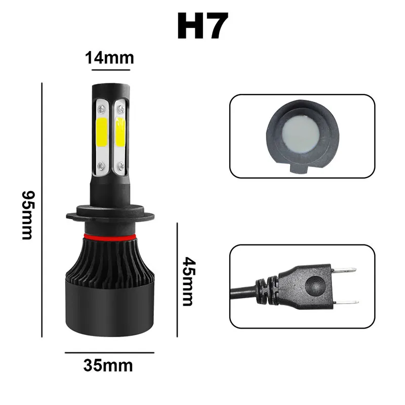 TF30 4 стороны люмен COB 100 Вт 10000lm H4 Hi короче спереди и длиннее сзади) H7 H11 9005 9006 Автомобильный светодиодный головной светильник лампы авто светодиодный налобный фонарь светодиодный C6 светильник 12v 24v