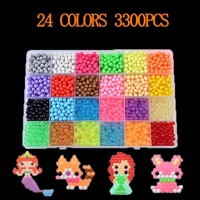 6000 pcs DIY Magic beads Animal Molds Hand Making 3D Puzzle Kids Educational beads Toys for Children Spell Replenish 9