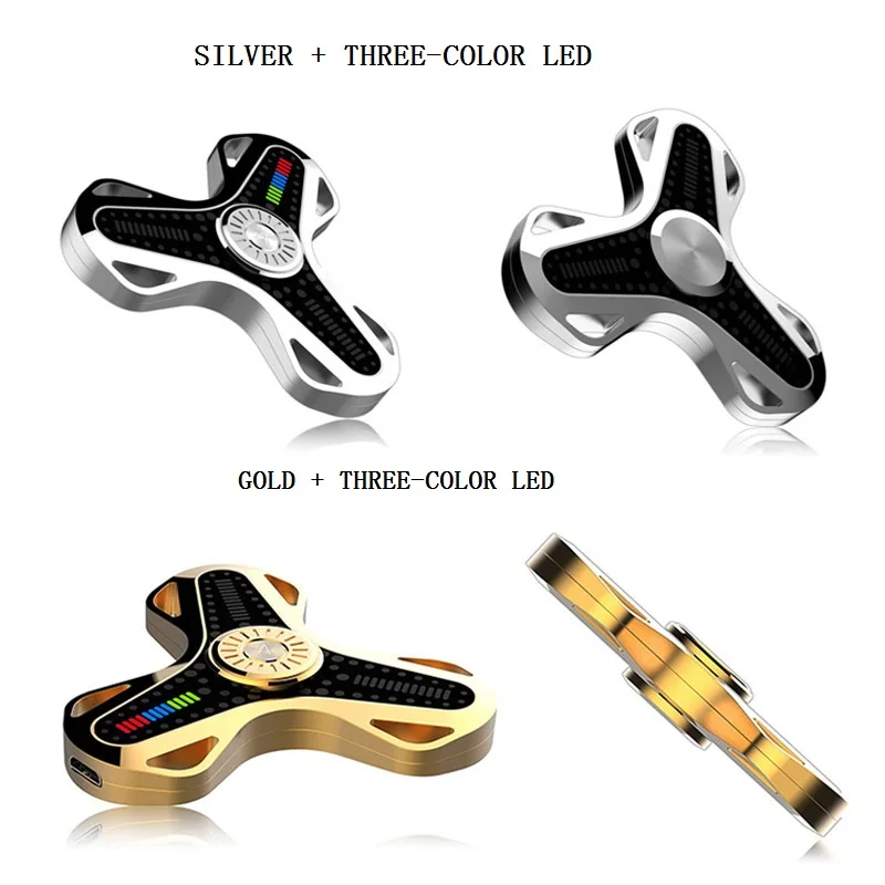 

2018 New Metal Spiner For Creative App Fidget Spinner Fingertip Toy Led Light Office Decompression Adult Children's