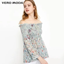 Vero Moda женские летние эластичные лодочные шеи с открытыми плечами кружевные наручные рукава Топы Рубашки | 318302502