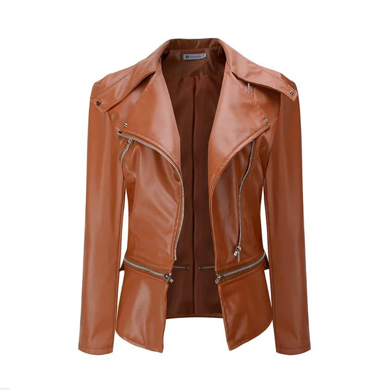 

2017 Autumn Spring Fashion Women Leather Jacket Women Casual Coat Motorcycle jacket PU Leather Clothing Plus size Ladies Outwear
