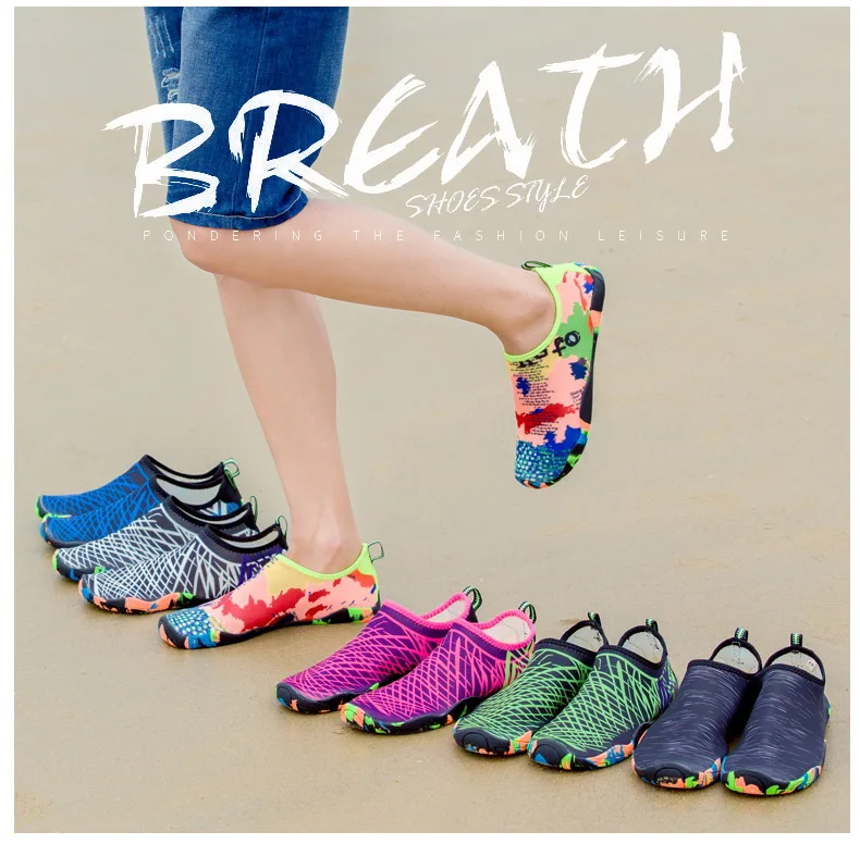 Летняя пляжная обувь для улицы Для женщин Для мужчин треккинг восходящий ходить водный быстрое высыхание тапки морские Дайвинг шлепанцы для Плавания Q11