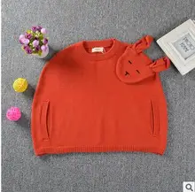 2016 ins spring New Long Sleeve rabbit for baby Girl Sweater Children Cotton sweaters for girls kids clothes fashion style