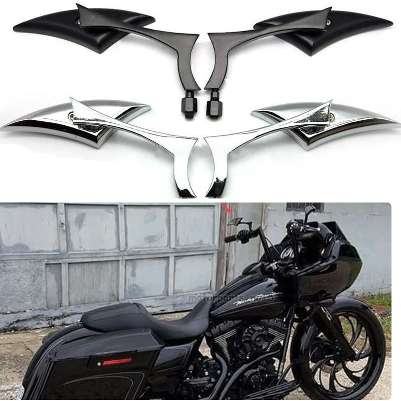 

2PCS Motorcycle Rearview Mirror Handle Side Mirrors For Harley Sportster Dyna Softail