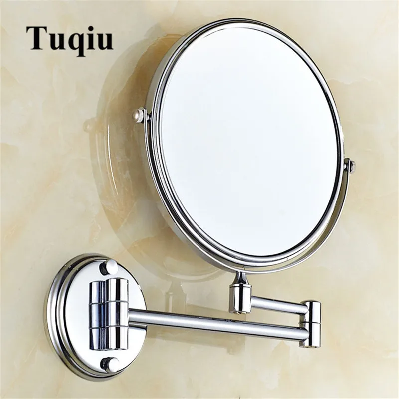 Bathroom Mirror Wall Mounted 8 inch Brass 3X/1X Magnifying Mirror Folding Rose gold/Gold Makeup Mirror Cosmetic Mirror Lady Gift