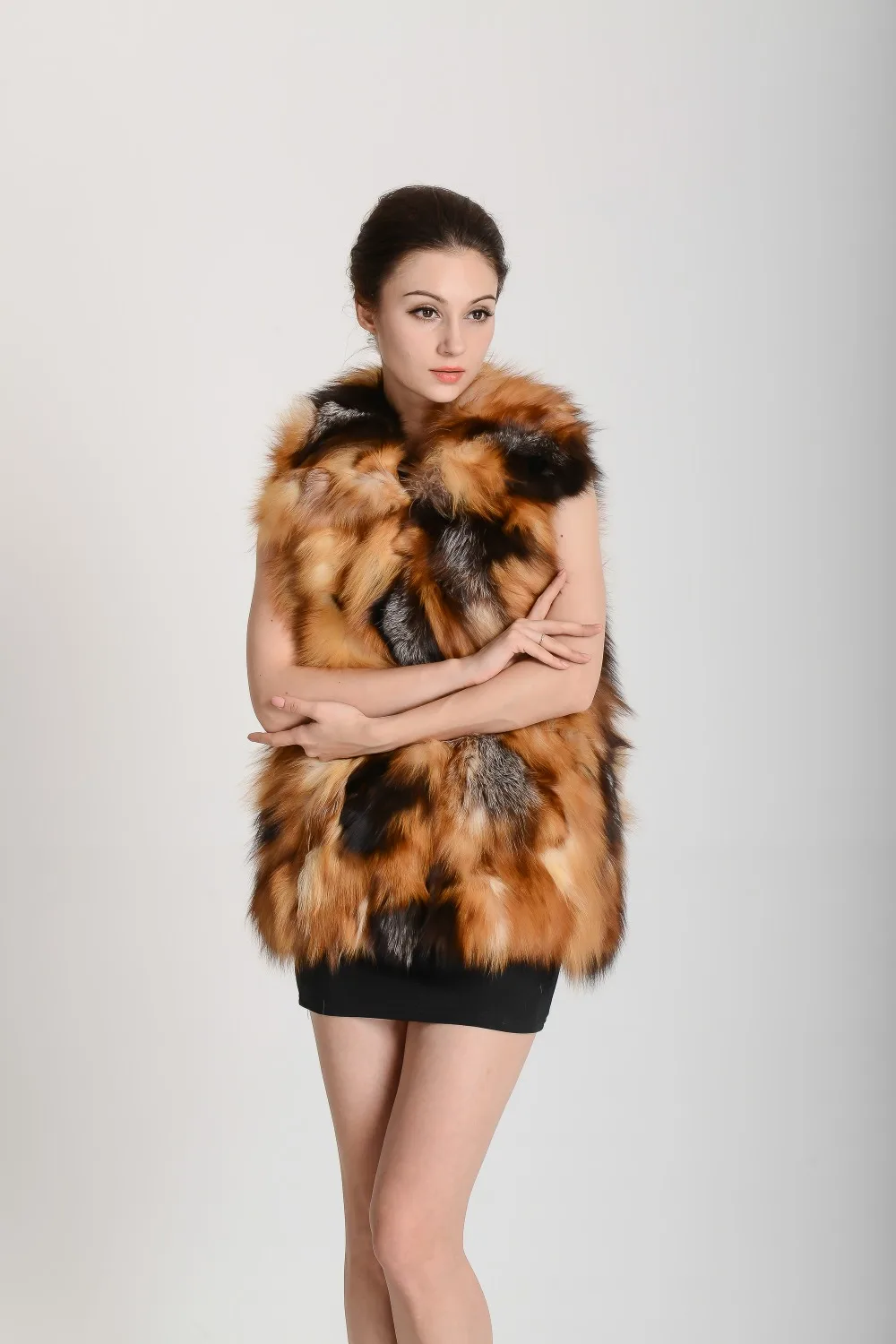 Женское Новое поступление шуба из натурального Лисьего меха из натурального Лисьего леопардового меха куртка для классического пальто TFP302