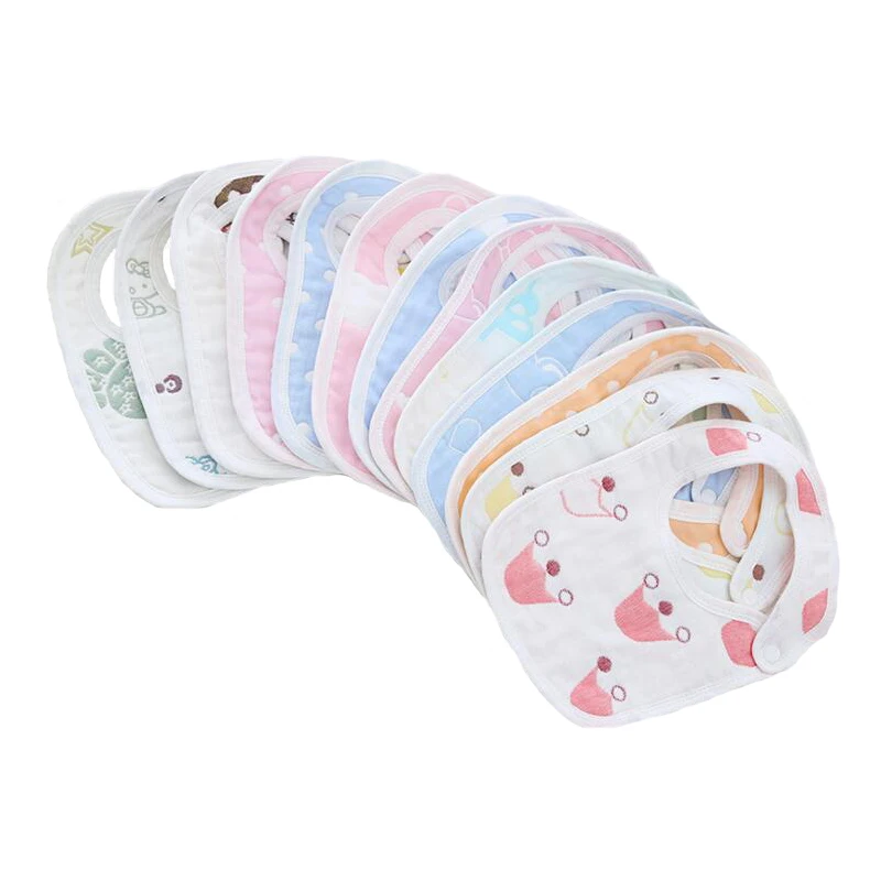 Newborn Bibs Infant Towels Baby Burp Cloths Babies print fashion Unisex Cotton 6 layers 0-3 years