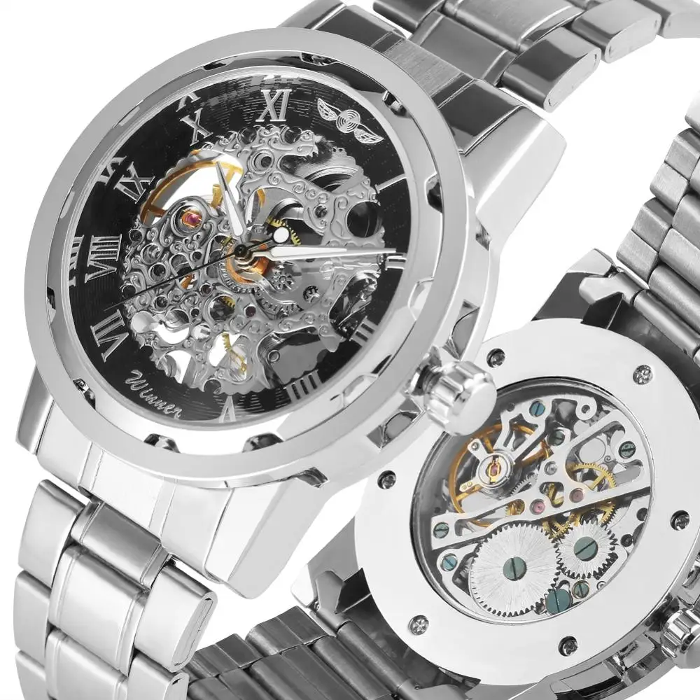 

Top Brand Luxury Mechanicla Watch Automatic Hand Winding Skeleton Watch Steampunk Wrist Watches Male Timepieces relojes hombre