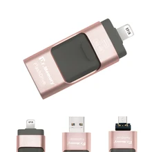 3 In 1 Metal OTG USB Flash Drive 32GB 64GB 128GB High Speed Pen Drive For