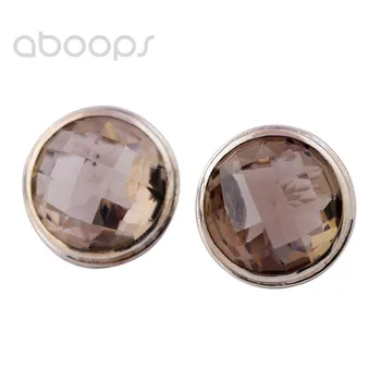 

Latest Fashion 925 Sterling Silver Round Tea-colored Crystal Clip Earrings for Women Girls Free Shipping