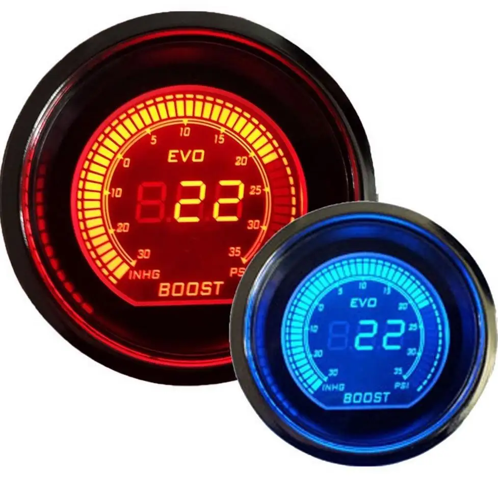 Черный корпус 2 &quot52 мм Turbo Boost Gauge psi красный/синий Освещение светодиод стайлинга