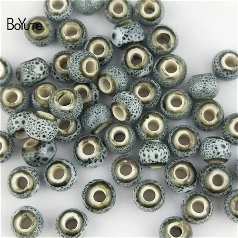 BoYuTe 50Pcs 6MM Ceramic Beads Porcelain Diy Hand Made Beads Jewelry Making (8)