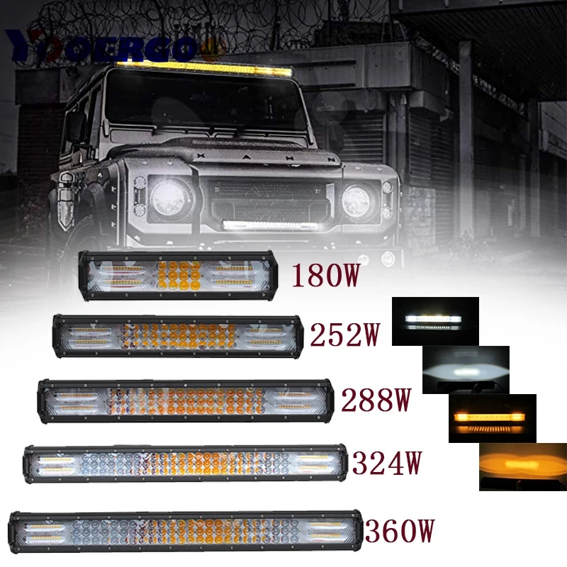 

12"20"23"26"180W 252W 288W 324W 360W Led Light Bar Strobe White Amber 12v for UAZ Truck SUV 4x4 Offroad Work Headlights Tractor