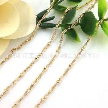 

2mm 2meters Vintage copper chain bracelet necklace accessories DIY gold color Peas chain jewelry findings J1760