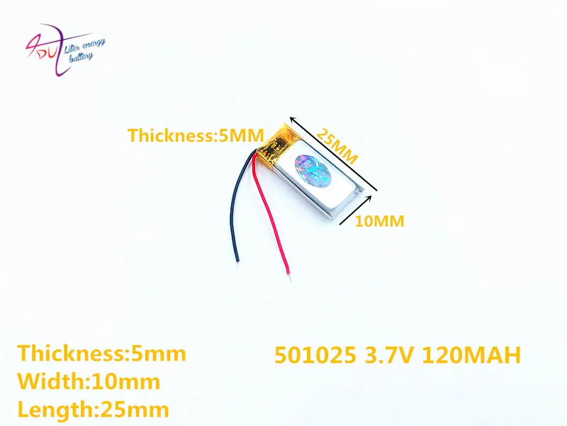 Литий-полимерный аккумулятор 501225 3,7 V 120MAH 501125 501025 рекордер Bluetooth Батарея