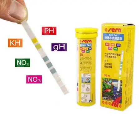 

Sera 5 in 1 Easy Test Strips PH GH KH NO2 NO3 test kit aquarium fish tank water test kit