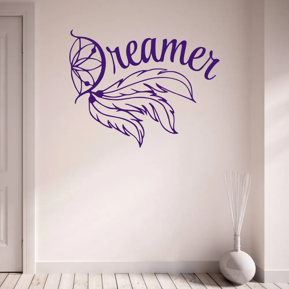 

Dreamer Dream Catcher Teenagers Bedroom Living Room Portrait Window Decal Home Decal Removable Vinyl Wall Art Decal Sticker B061