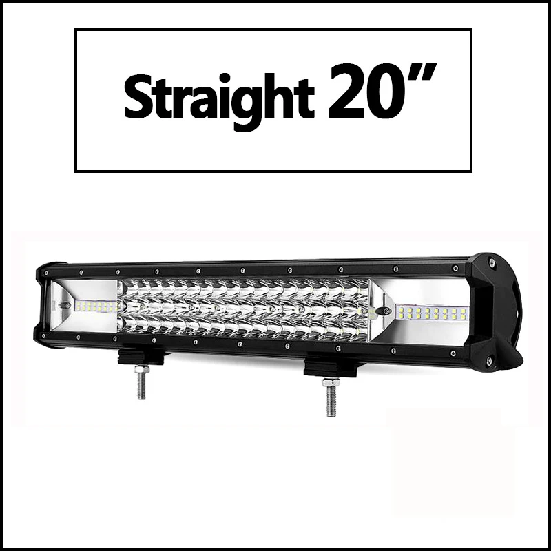 Oslamp 3-ряд " 12" 1" 20" 2" 23" 3" 42" 5" Изогнутые свет бар offroad LED-бар место луч световой индикатор работы бар 12 В 24 В - Цвет: Straight 20 no wire