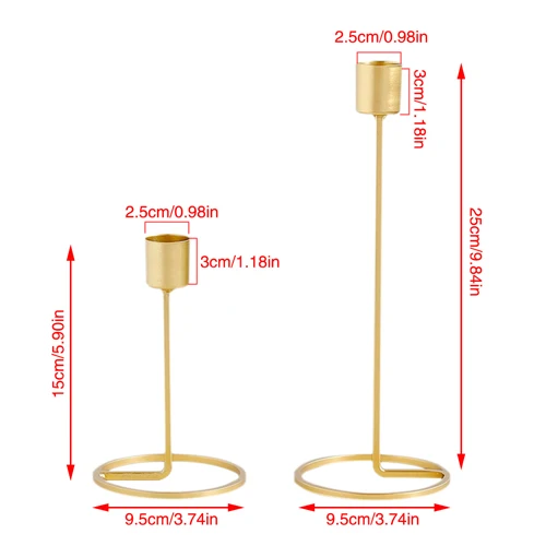 Металлический подсвечник золотой с одной головкой Железный 3D геометрический канделябр Романтический Настольный Декор креативный домашний Свадебный декор - Цвет: 2PCS
