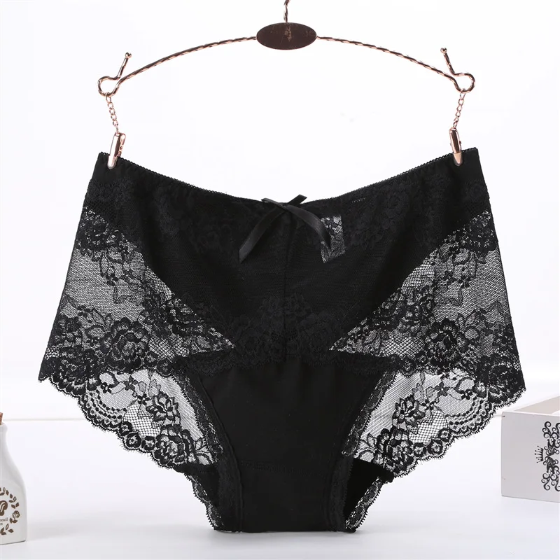 High Waist Large Size Panties Women Underwear Sexy Lace Transparent Big Plus Size Briefs Female Underpants Lingerie Xxxl XxxxL 0 (17)