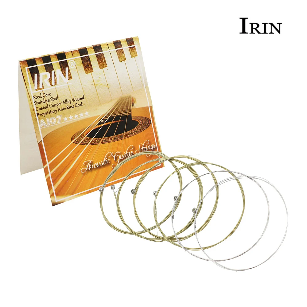Acoustic Guitar Strings Complete Set of 6 (.011-.052) Steel Core Copper Alloy Wound And End Ball Medium Tension | Спорт и