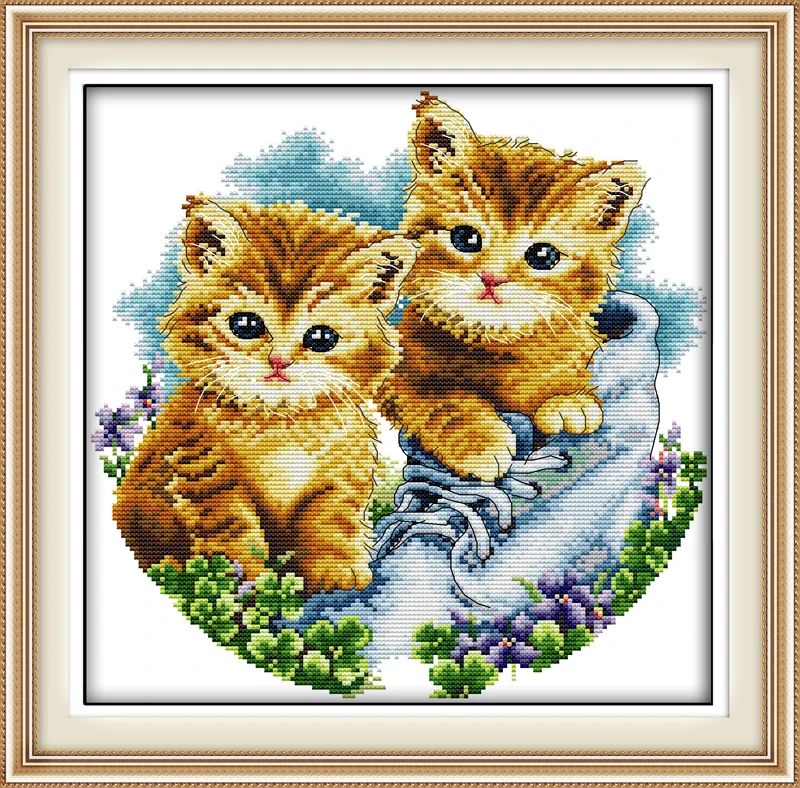 Be together cross stitch kit 14ct 11ct pre stamped canvas cross