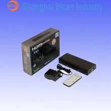 4 Port HDMI v1.3 Switch 4×1 Switcher Remote AUX Coaxial toslink outputs 3D 1080P