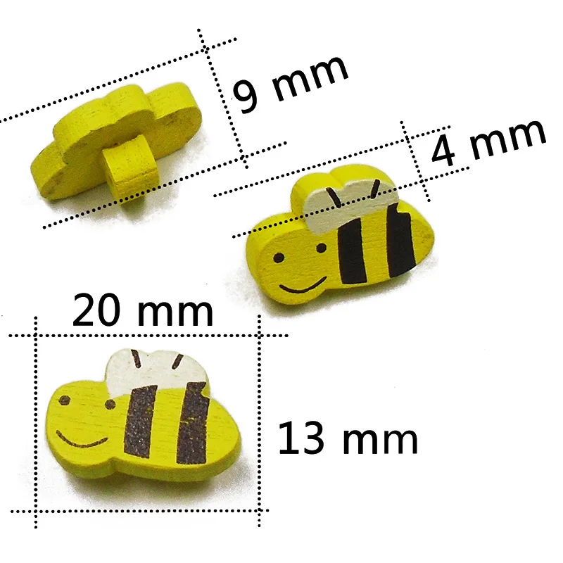 ZIEENE 10 шт-50 шт желтые с рисунком пчелы деревянные пуговицы для шитья Скрапбукинг для детской одежды деревянные пуговицы ручной работы