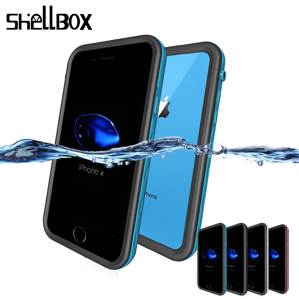 

SHELLBOX Phone Waterproof Case For iPhone X XS Max XR ShockProof Swimming A Series Cases Cover For iPhone 5s 6s 7 8 XR XS Plus