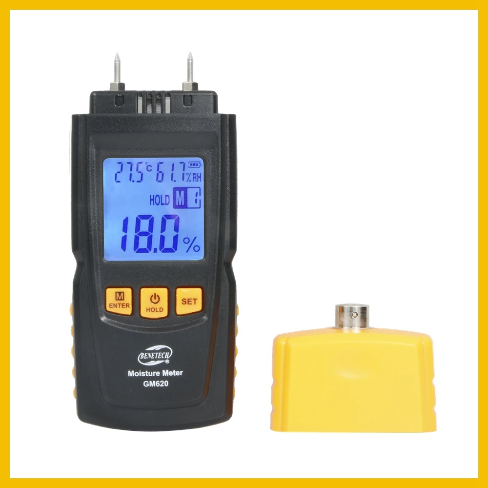 Измеритель влажности древесины цифровой ЖК-дисплей измеритель влажности древесины тестер влажности детектор портативный GM620-BENETECH