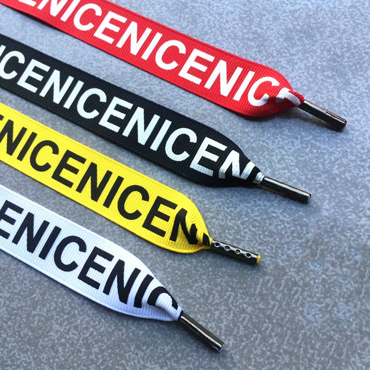 19 мм принт &quotNICE&quot письмо Grosgrain атласная лента плоские спортивные шнурки