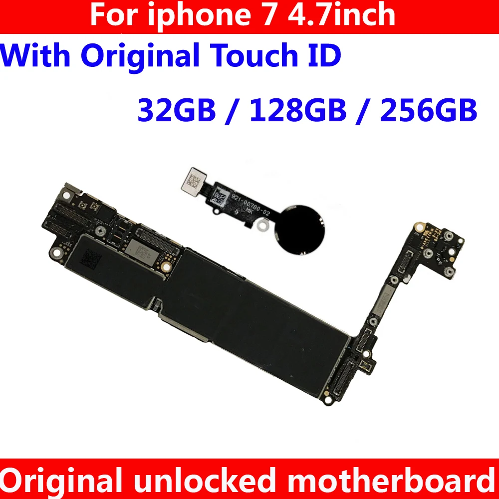 32 Гб 128 ГБ 256 ГБ для iphone 7 материнская плата с/NO Touch ID оригинальная разблокированная материнская плата для iphone 7 IOS+ чипы