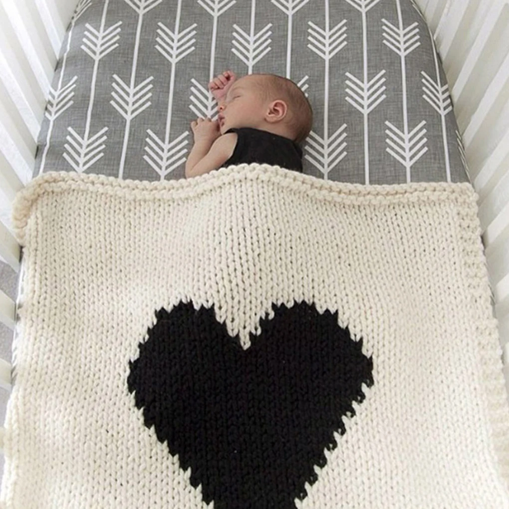 

Heart Baby Blanket Knitting Infant Swaddle Sack Bag Toddler Swaddle Wrap Swaddler Swaddle Cloth