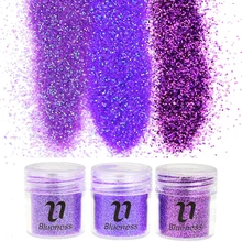 3 бутылки/комплект 3 стиля фиолетовые блестки украшение для ногтей акрил блестящая в УФ-свете пудра 3D ногтей BG067-069