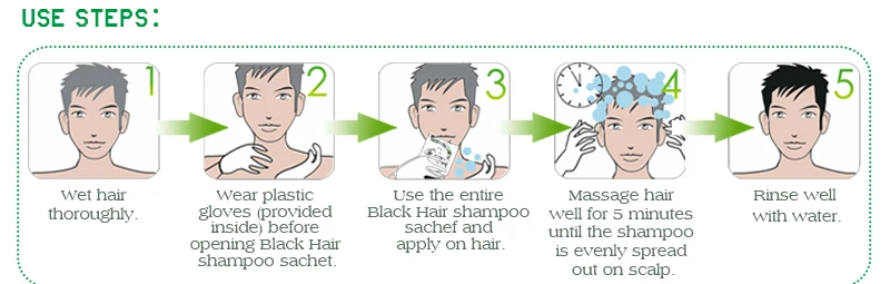 10 шт./лот Dexe черный шампунь для волос всего 5 минут серый стать черным цвет волос краска для волос белое удаление волос для мужчин и женщин