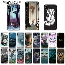 MaiYaCa милые чехол для телефона чехол задняя крышка Капа Алиса в стране чудес Чеширский кот для iPhone 8 7 6 6 S плюс 5 5S SE XR X XS MAX