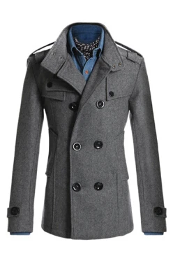 Lisa Colly, зимний длинный плащ в британском стиле, Мужская Повседневная ветровка, модная куртка, Мужской плащ, мужская верхняя одежда - Цвет: Серый