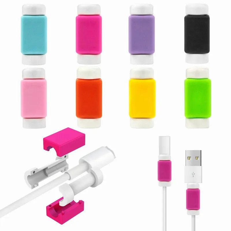 

2PCS Cable Protector Case For iPhone 6s 5 SE 6 5C 4 Charger Data Silicone Saver for Lightning 30-pin USB Cables Ipod Apple Watch