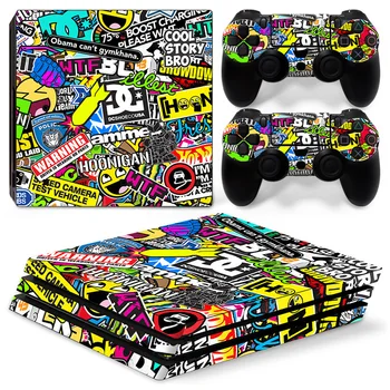 

Graffiti design For PS4 PRO Console and Controllers stickers For ps4 pro skin sticker For Sony PS4 pro Vinyl sticker --0229