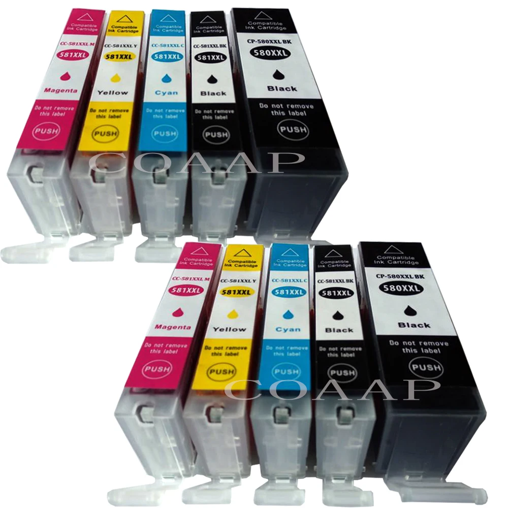 

10 pcs Compatible PGI580 CLI581 Ink Cartridges For Canon Pixma TS6151 TS8151 TR7550 TR8550 TS6150 TS8150 TS9150 TS9155