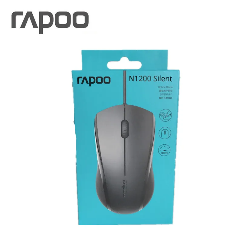 Высококачественная Проводная Бесшумная мышь Rapoo 1000 dpi оптическая USB игровая мышь для ноутбука Macbook